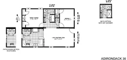 The ADIRONDACK 3628-236 Floor Plan. This Manufactured Mobile Home features 2 bedrooms and 1 bath.