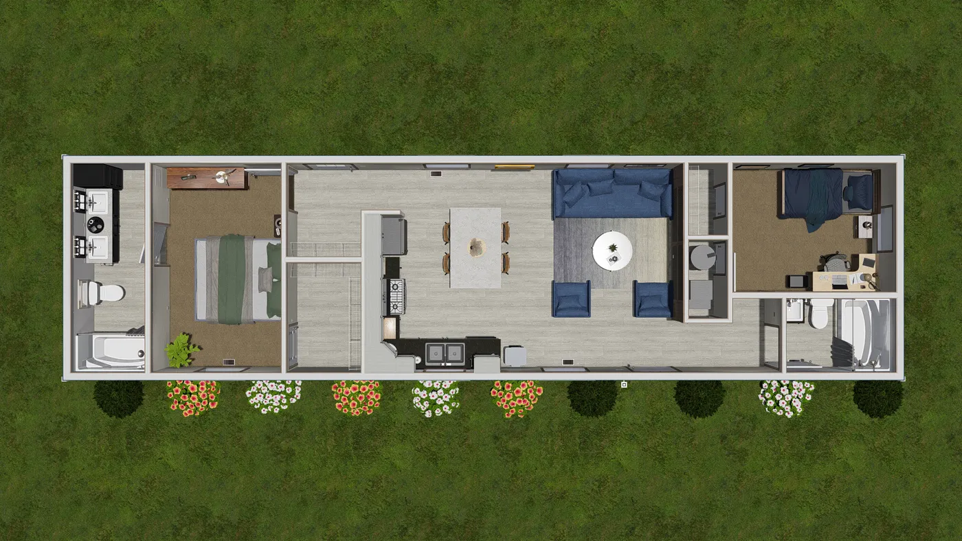 The 5616-4779 THE PULSE Floor Plan. This Manufactured Mobile Home features 2 bedrooms and 2 baths.