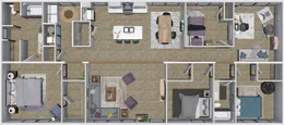 The EMPOWER Floor Plan. This Manufactured Mobile Home features 4 bedrooms and 2 baths.