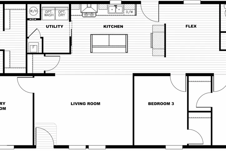 The LET IT BE Floor Plan. This Manufactured Mobile Home features 3 bedrooms and 2 baths.