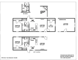 The BLAZER 48 A Floor Plan. This Manufactured Mobile Home features 2 bedrooms and 1 bath.