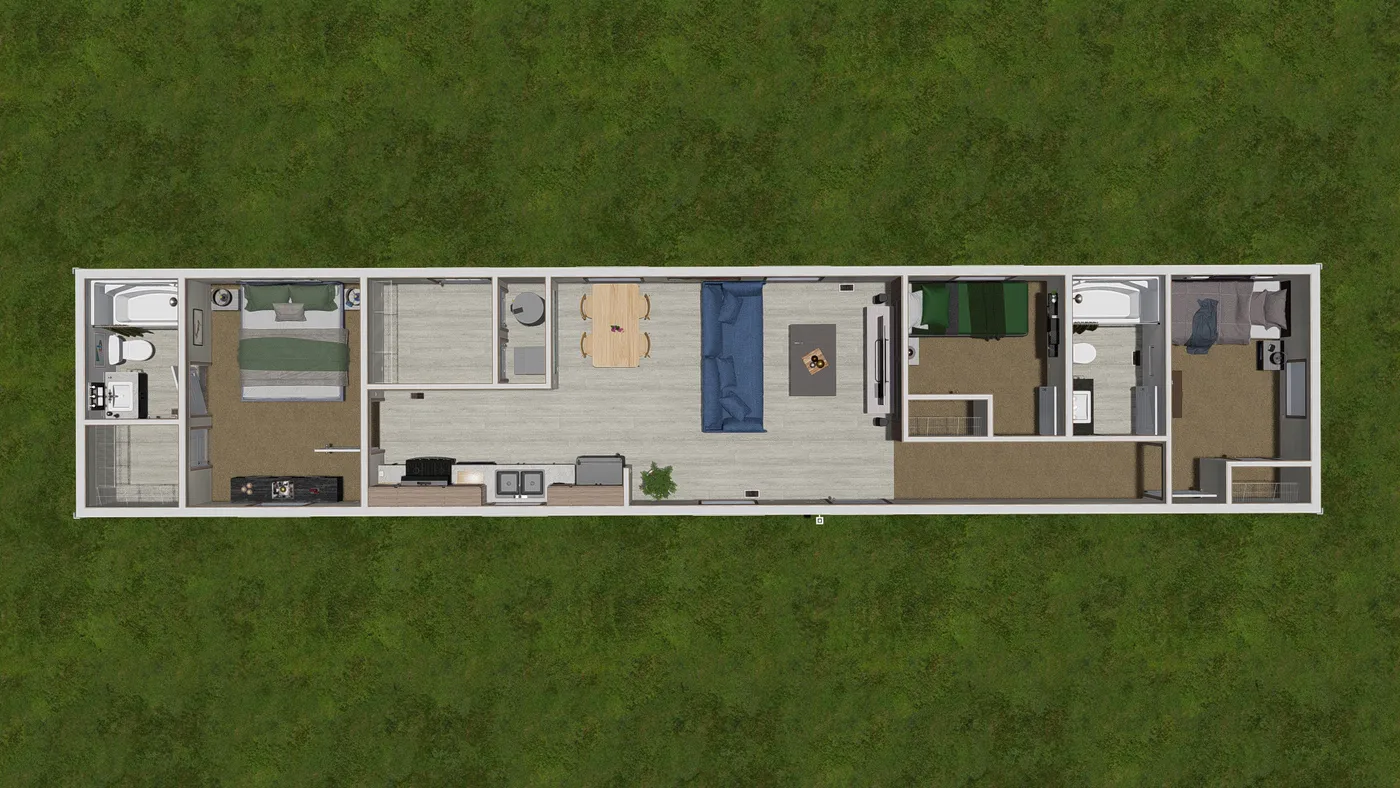 The 6614-4701 THE PULSE Floor Plan. This Manufactured Mobile Home features 3 bedrooms and 2 baths.