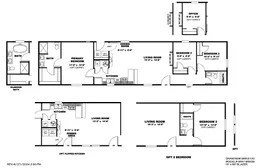 The BLAZER 66 B Floor Plan. This Manufactured Mobile Home features 3 bedrooms and 2 baths.