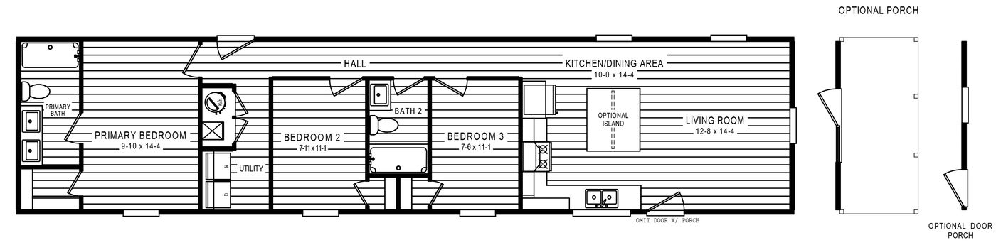 The 5402 "CANYON" 6616 Floor Plan. This Manufactured Mobile Home features 3 bedrooms and 2 baths.