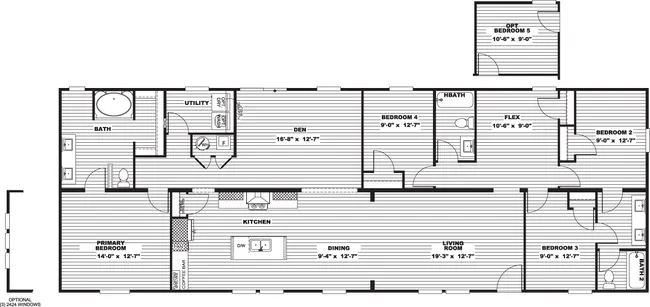 The RAINIER Floor Plan. This Manufactured Mobile Home features 4 bedrooms and 3 baths.