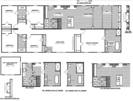 The THE FUSION 32H Floor Plan. This Manufactured Mobile Home features 5 bedrooms and 3 baths.