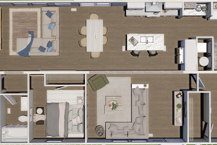 The MOROCCO Floor Plan. This Manufactured Mobile Home features 4 bedrooms and 2 baths.