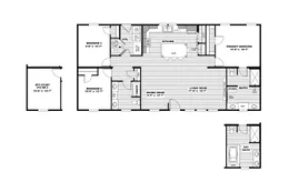 The ULTRA ISLAND BREEZE 56' Floor Plan. This Manufactured Mobile Home features 3 bedrooms and 2 baths.