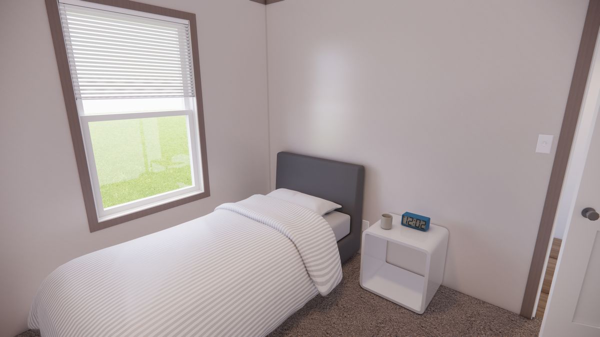 The 6016-4200 ADRENALINE Guest Bedroom. This Manufactured Mobile Home features 2 bedrooms and 2 baths.