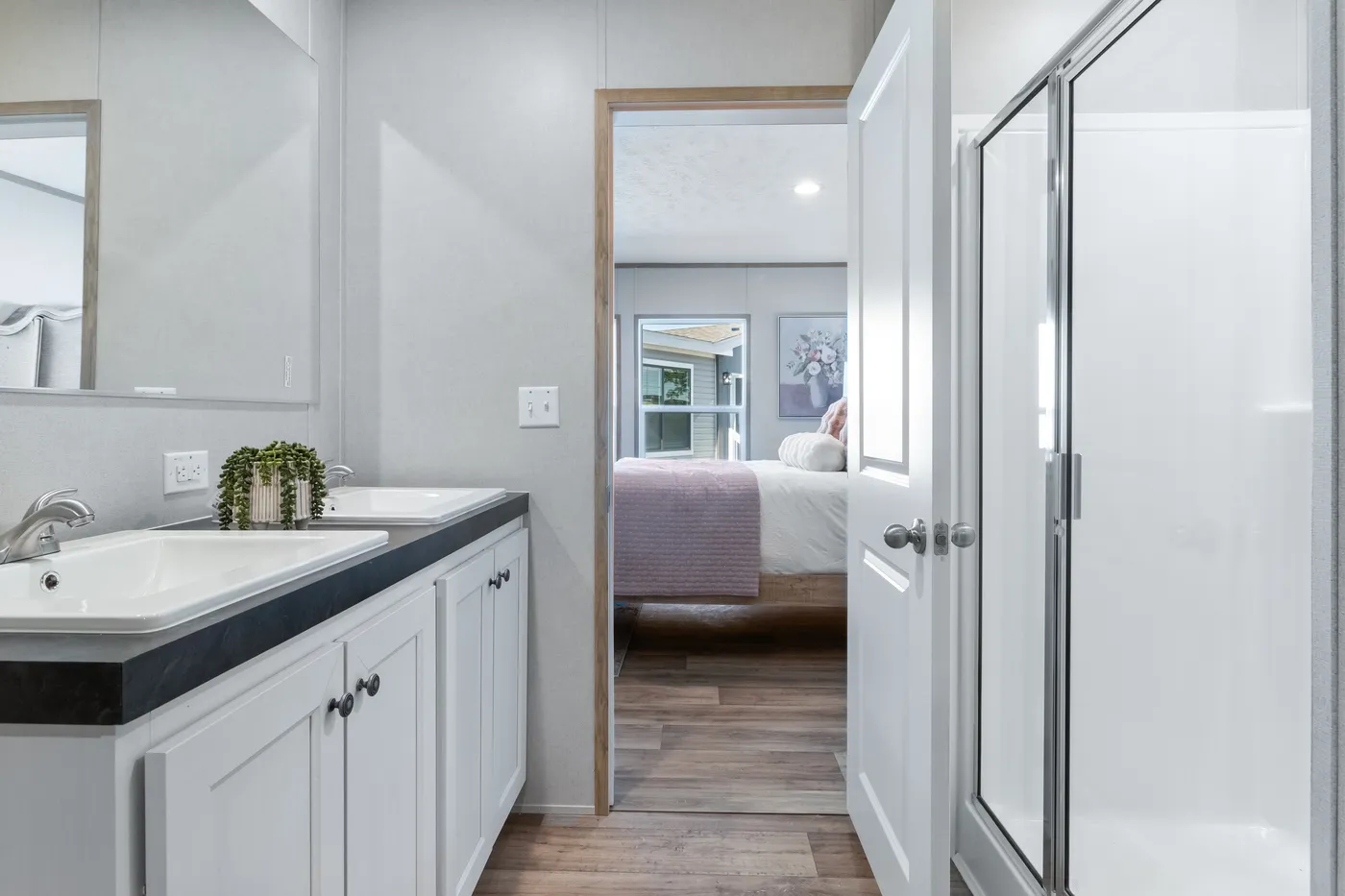The ASPIRE Primary Bathroom. This Manufactured Mobile Home features 3 bedrooms and 2 baths.