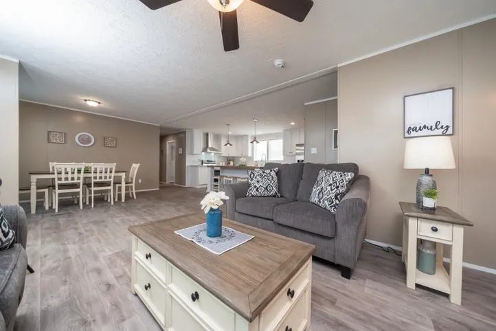 The ISLAND BREEZE Living Room. This Manufactured Mobile Home features 3 bedrooms and 2 baths.