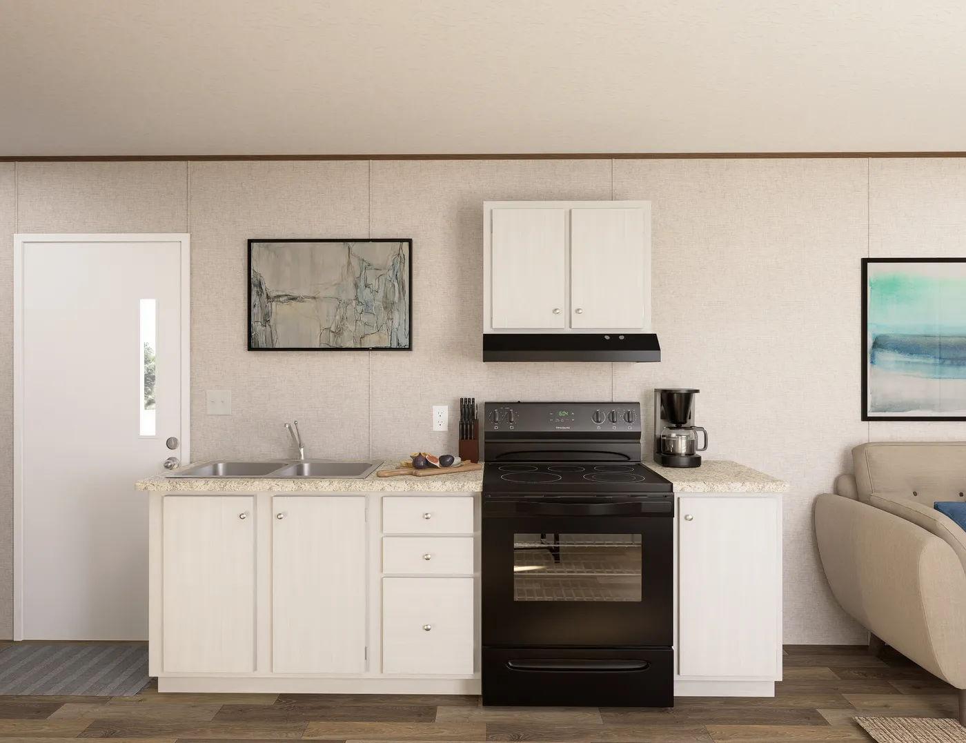 The TULIP Kitchen. This Manufactured Mobile Home features 2 bedrooms and 1 bath.