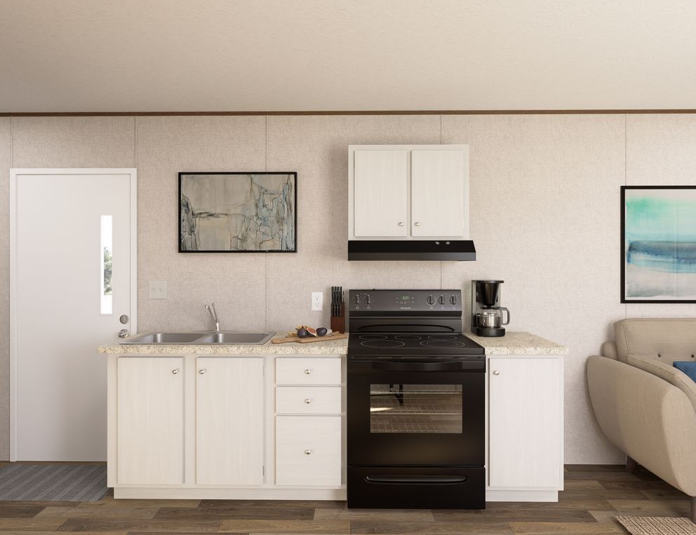 The TULIP Kitchen. This Manufactured Mobile Home features 2 bedrooms and 1 bath.