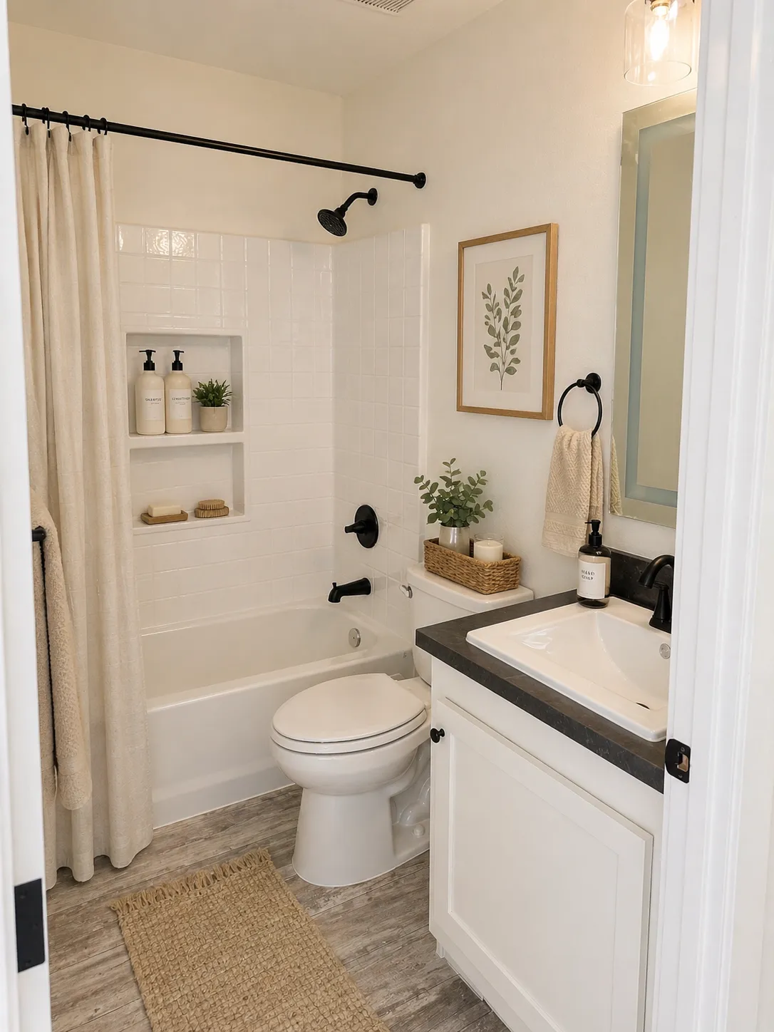 The ANNIVERSARY 1566 Guest Bathroom. This Manufactured Mobile Home features 2 bedrooms and 2 baths.