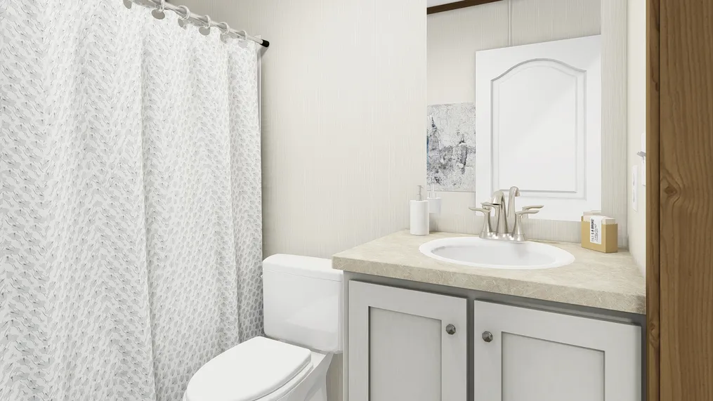 The INTUITION Guest Bathroom. This Manufactured Mobile Home features 3 bedrooms and 2 baths.