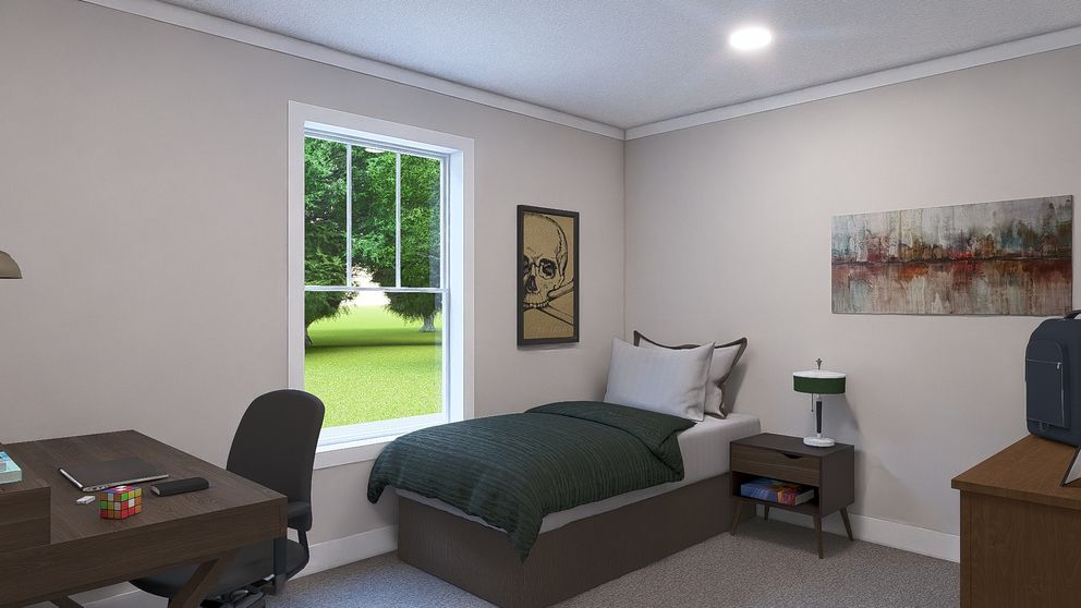 The LET IT BE Guest Bedroom. This Modular Home features 3 bedrooms and 2 baths.
