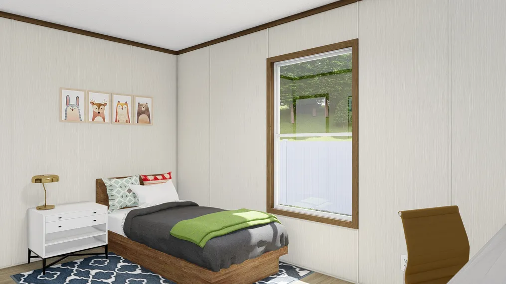 The ESSENCE Bedroom. This Manufactured Mobile Home features 3 bedrooms and 2 baths.