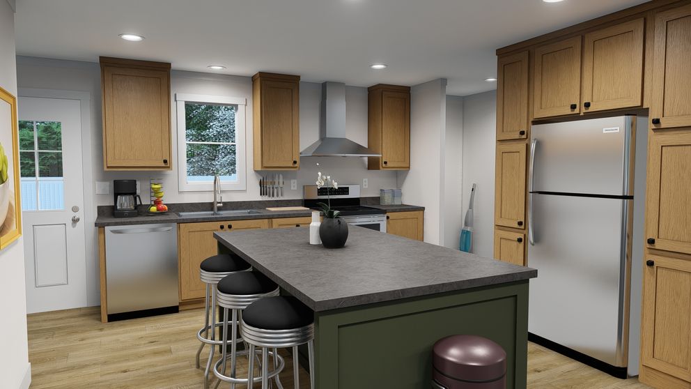 The SWEET DREAMS Kitchen. This Manufactured Mobile Home features 3 bedrooms and 2 baths.