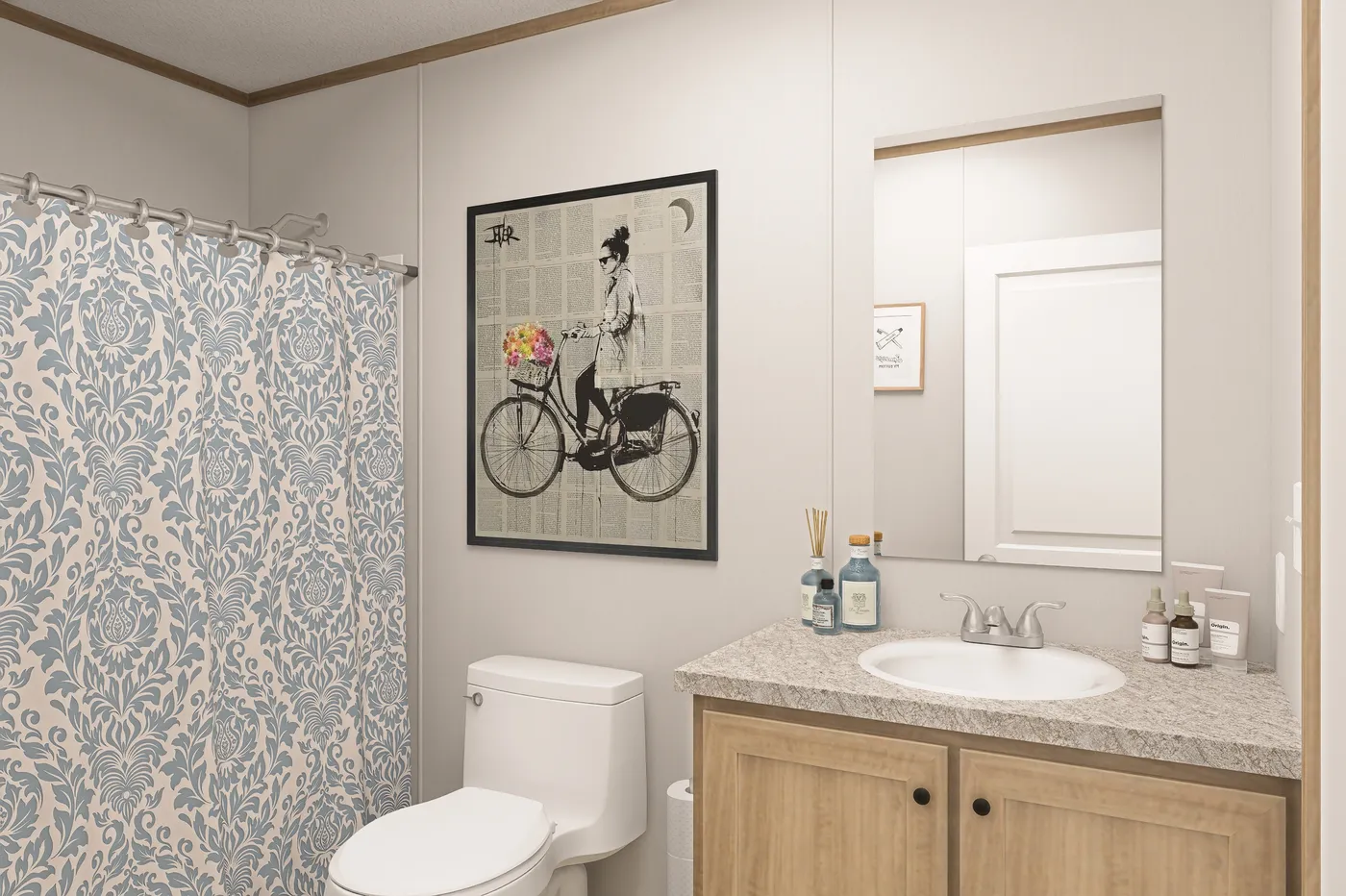 The THE EAGLE 60 Guest Bathroom. This Manufactured Mobile Home features 3 bedrooms and 2 baths.