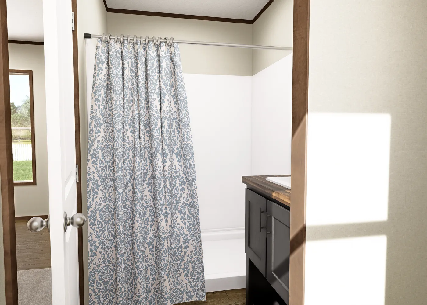 The MAGELLAN Primary Bathroom. This Manufactured Mobile Home features 3 bedrooms and 2 baths.