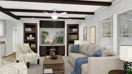 The CHEYENNE Living Room. This Manufactured Mobile Home features 3 bedrooms and 2 baths.