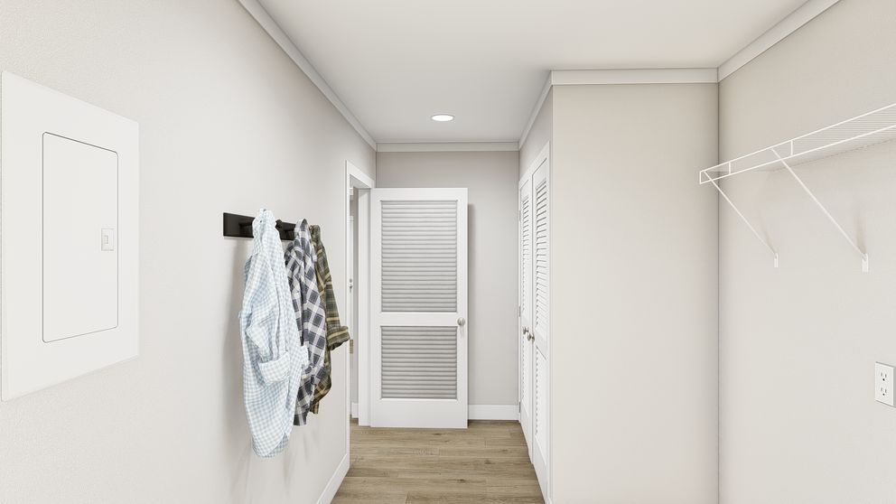 The LEAN ON ME Utility Room. This Manufactured Mobile Home features 3 bedrooms and 2 baths.