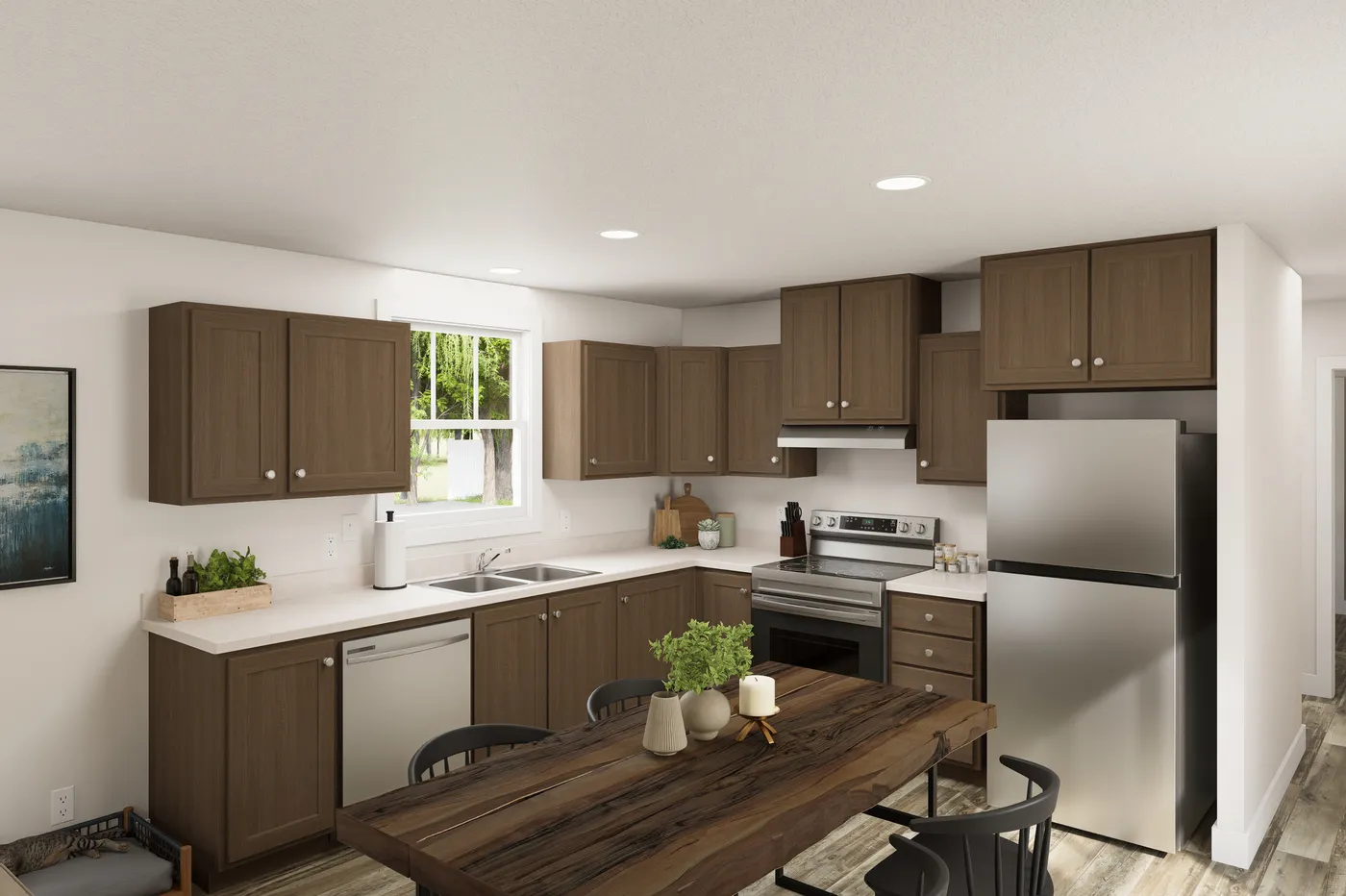 The 6016-SW021 Kitchen. This Manufactured Mobile Home features 2 bedrooms and 2 baths.