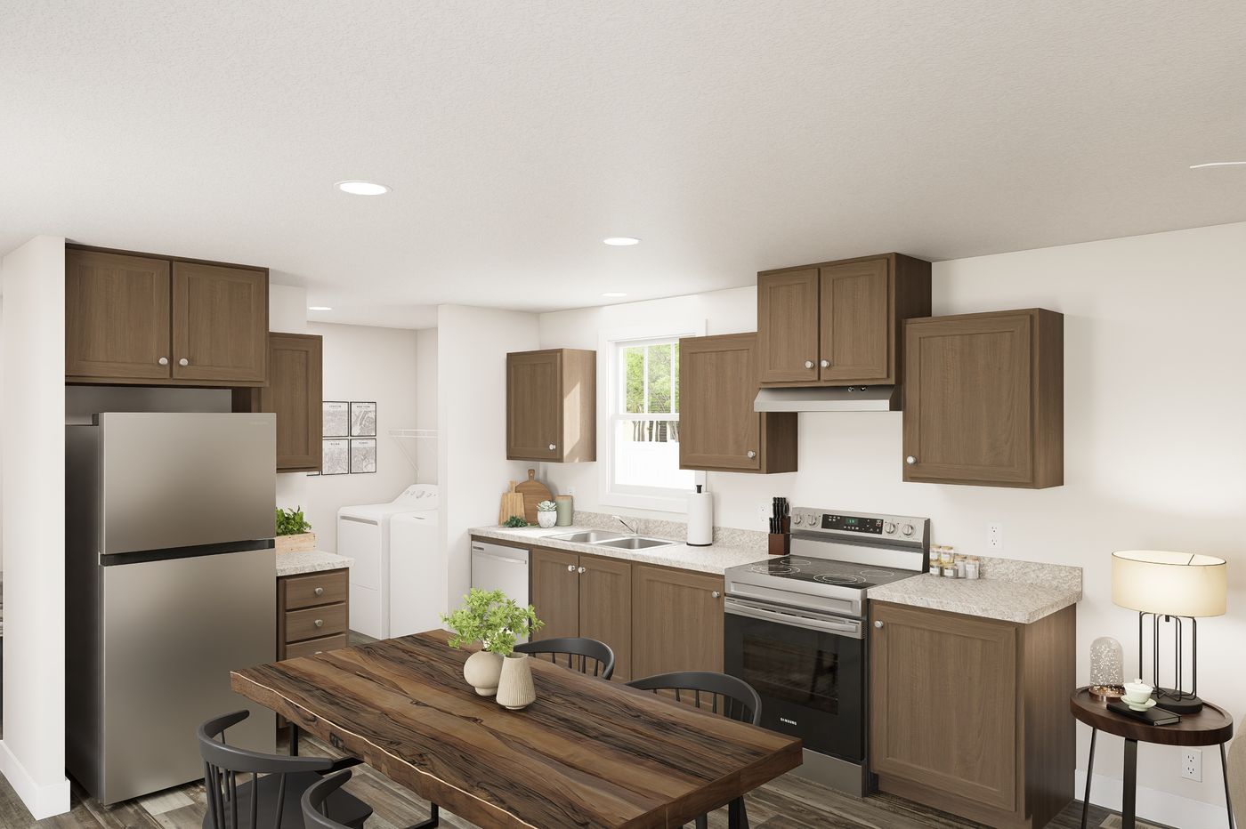 The 6616-SW022 Kitchen. This Manufactured Mobile Home features 3 bedrooms and 2 baths.