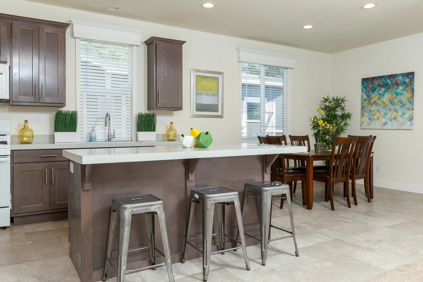 The FAIRPOINT 27543F Kitchen. This Manufactured Mobile Home features 3 bedrooms and 2 baths.