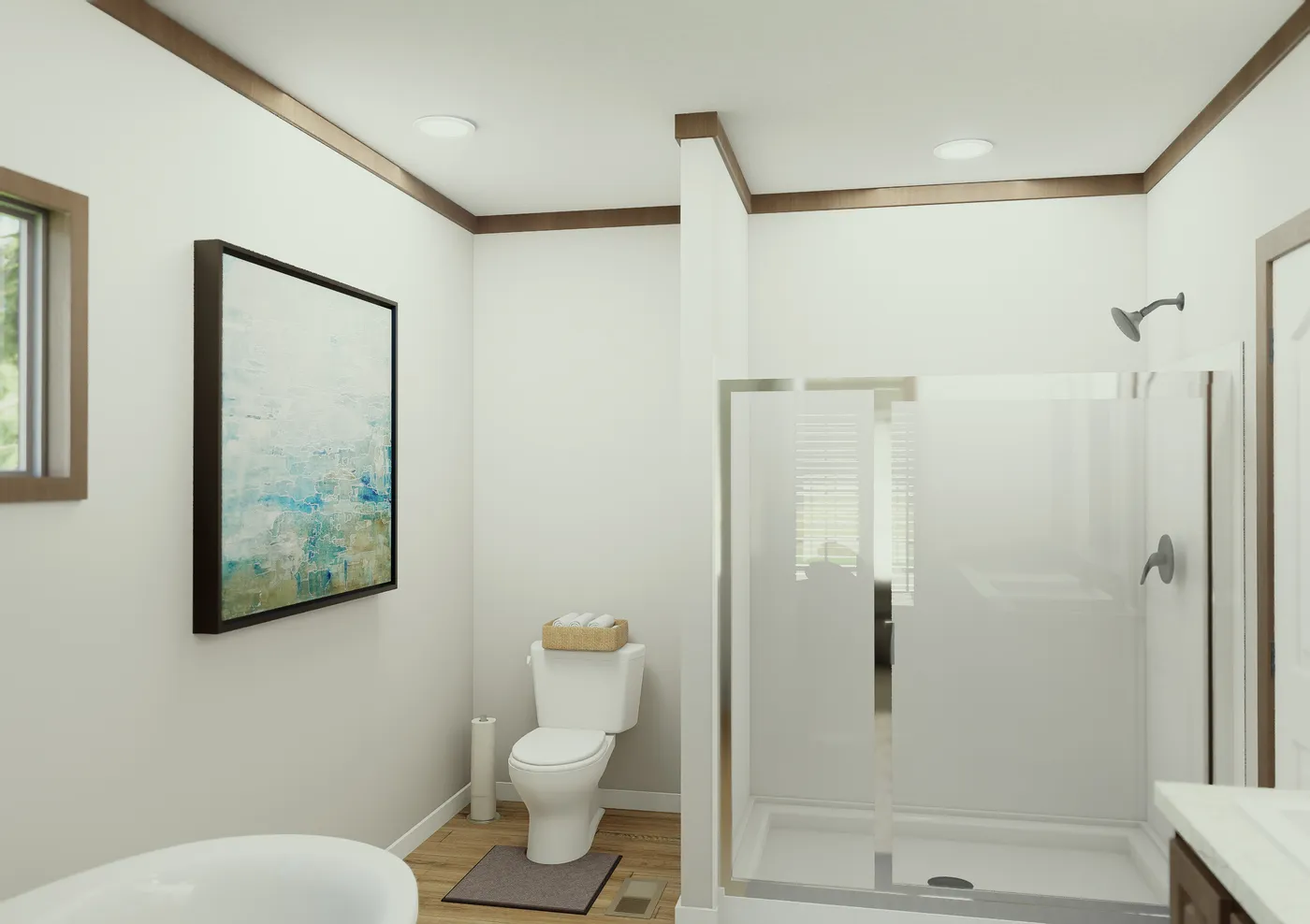 The THE ELITE Primary Bathroom. This Manufactured Mobile Home features 3 bedrooms and 2 baths.