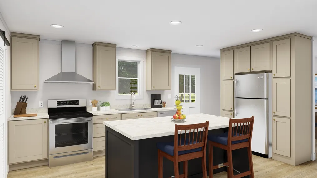 The LET IT BE Kitchen. This Modular Home features 3 bedrooms and 2 baths.