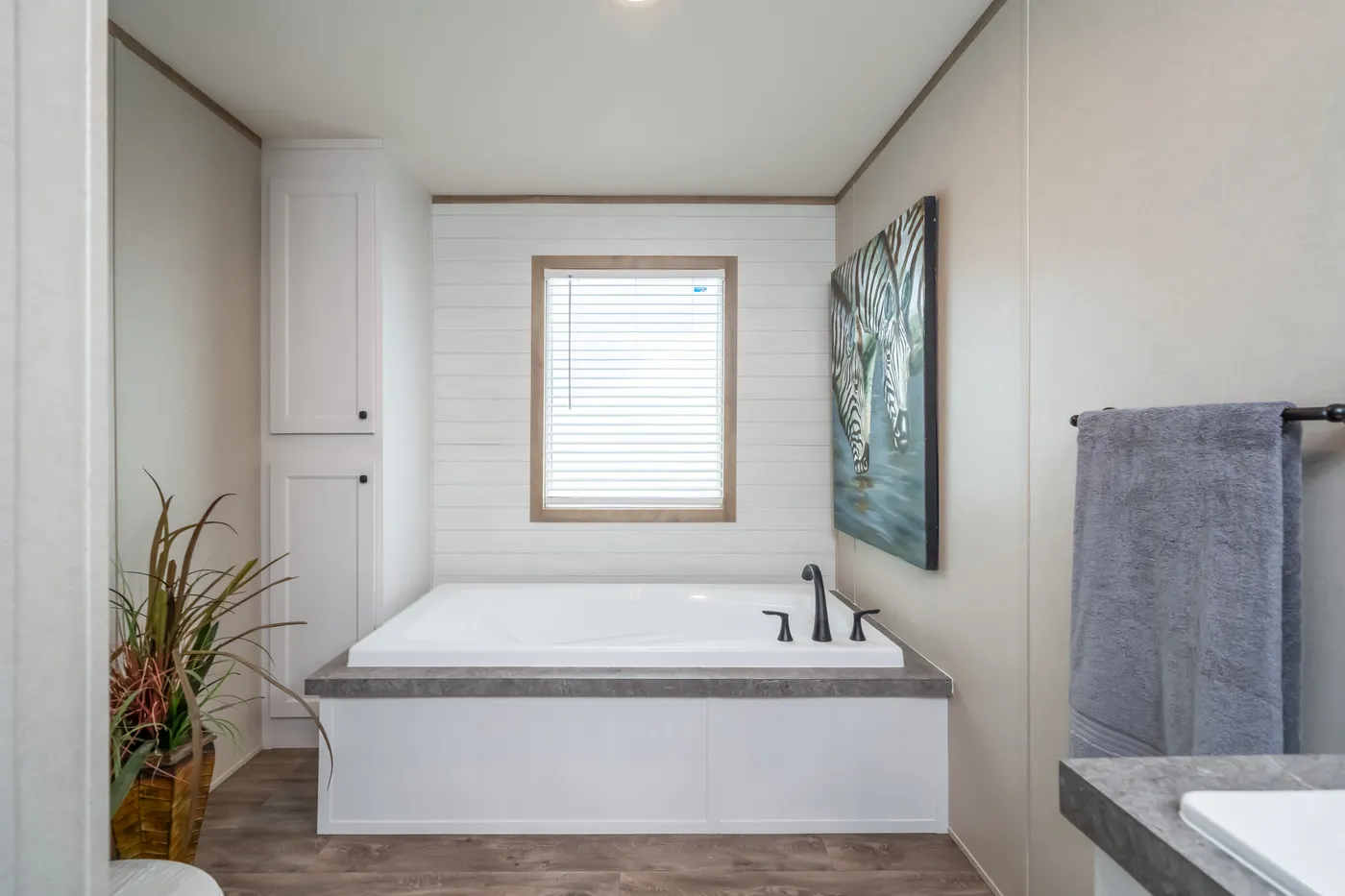 The PT 78 Primary Bathroom. This Manufactured Mobile Home features 3 bedrooms and 2 baths.