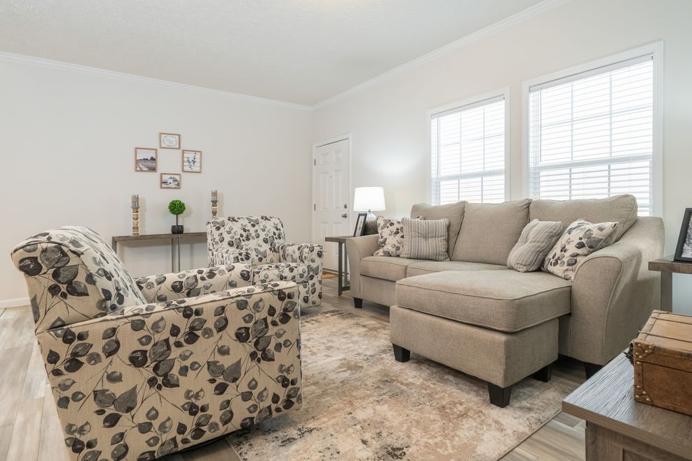 The 3542 HUD 56X28 CAVALIER SELECT Living Room. This Manufactured Mobile Home features 3 bedrooms and 2 baths.