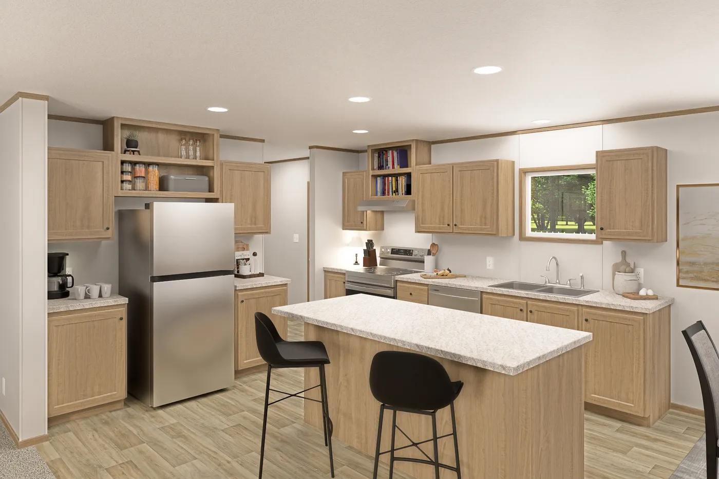 The THE EAGLE 52 Kitchen. This Manufactured Mobile Home features 3 bedrooms and 2 baths.
