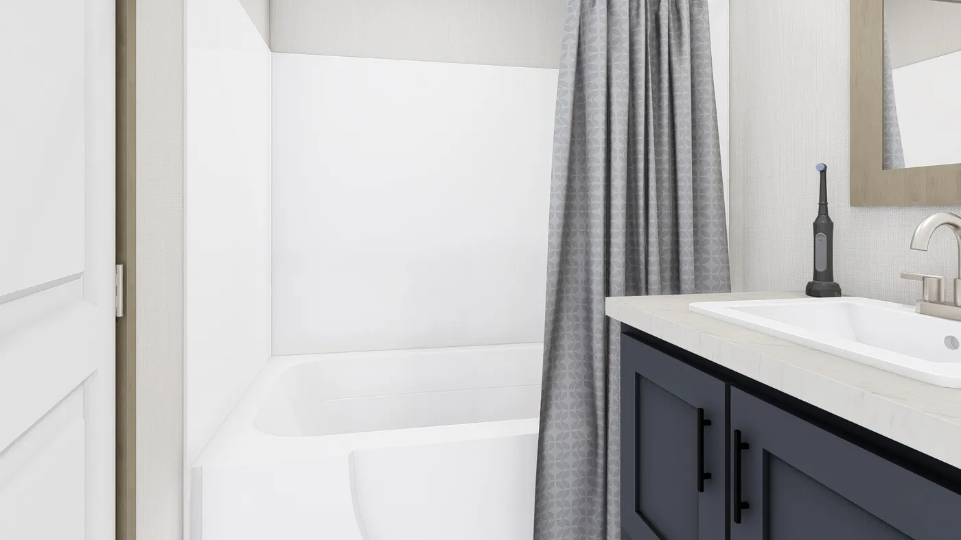 The MAGELLAN Primary Bathroom. This Manufactured Mobile Home features 3 bedrooms and 2 baths.