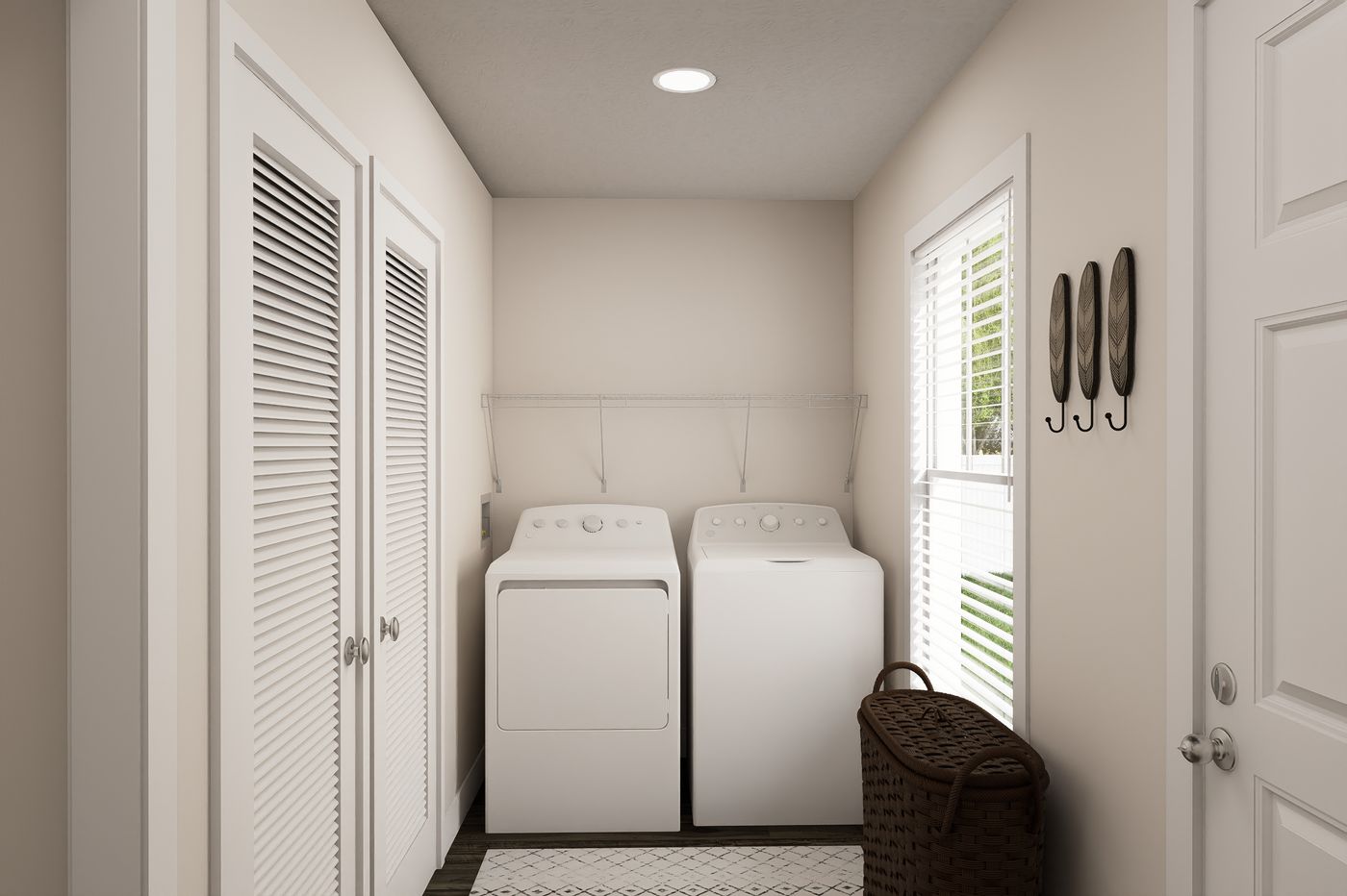 The 6028-MS067-3 HUNTINGTON Utility Room. This Manufactured Mobile Home features 4 bedrooms and 2 baths.