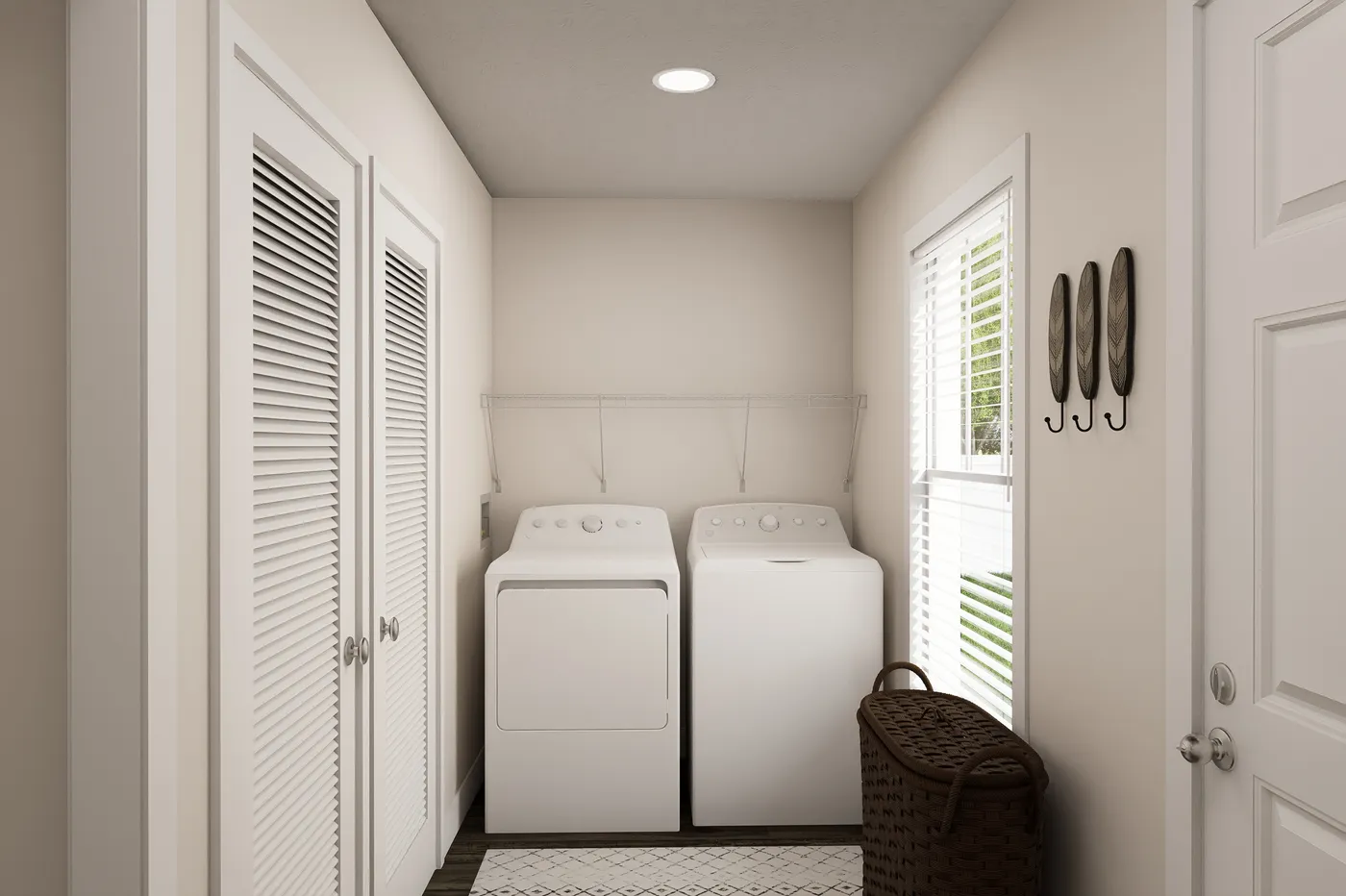 The 6028-MS067-3 HUNTINGTON Utility Room. This Manufactured Mobile Home features 4 bedrooms and 2 baths.