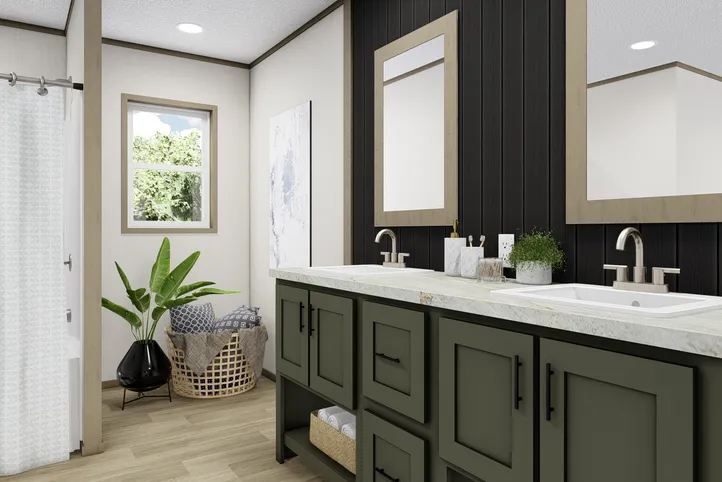The MOROCCO Primary Bathroom. This Manufactured Mobile Home features 4 bedrooms and 2 baths.