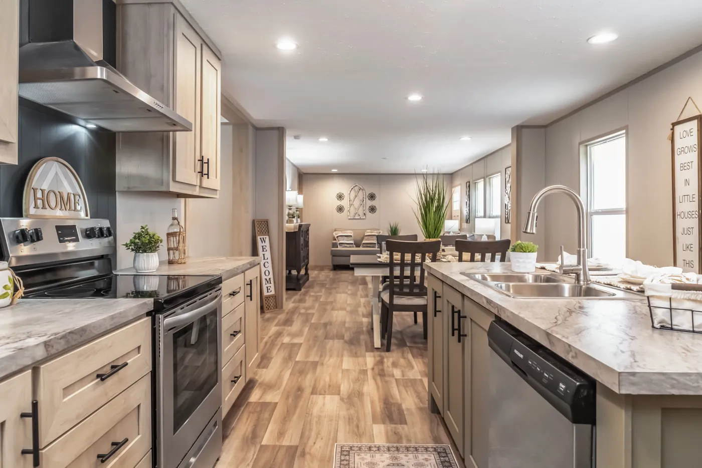 The RAINIER Kitchen. This Manufactured Mobile Home features 4 bedrooms and 3 baths.