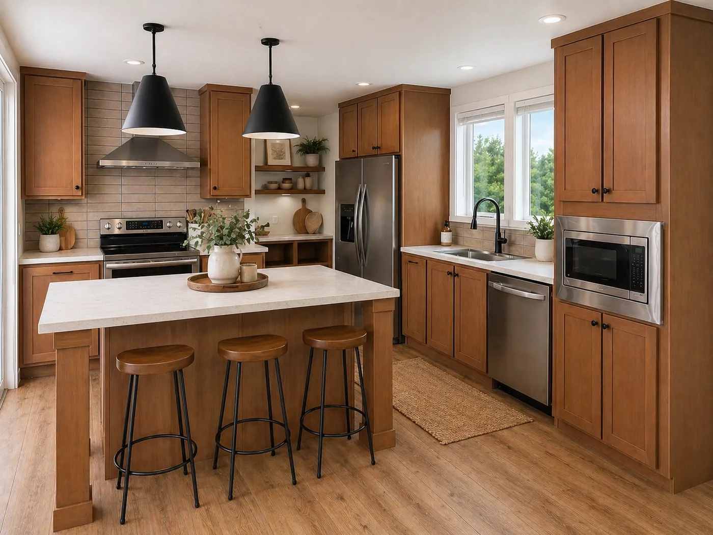 The ANNIVERSARY 2848 Kitchen. This Manufactured Mobile Home features 3 bedrooms and 2 baths.