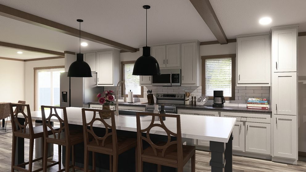 The NELLIE ELITE Kitchen. This Manufactured Mobile Home features 4 bedrooms and 3 baths.