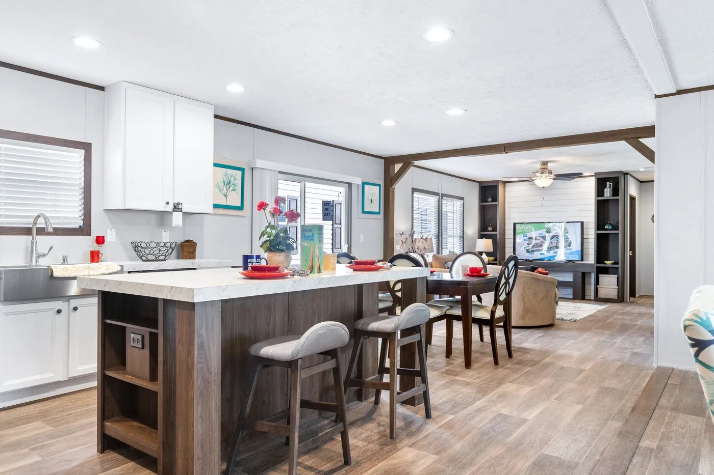 The THE SUNDOWNER Kitchen. This Manufactured Mobile Home features 3 bedrooms and 2 baths.