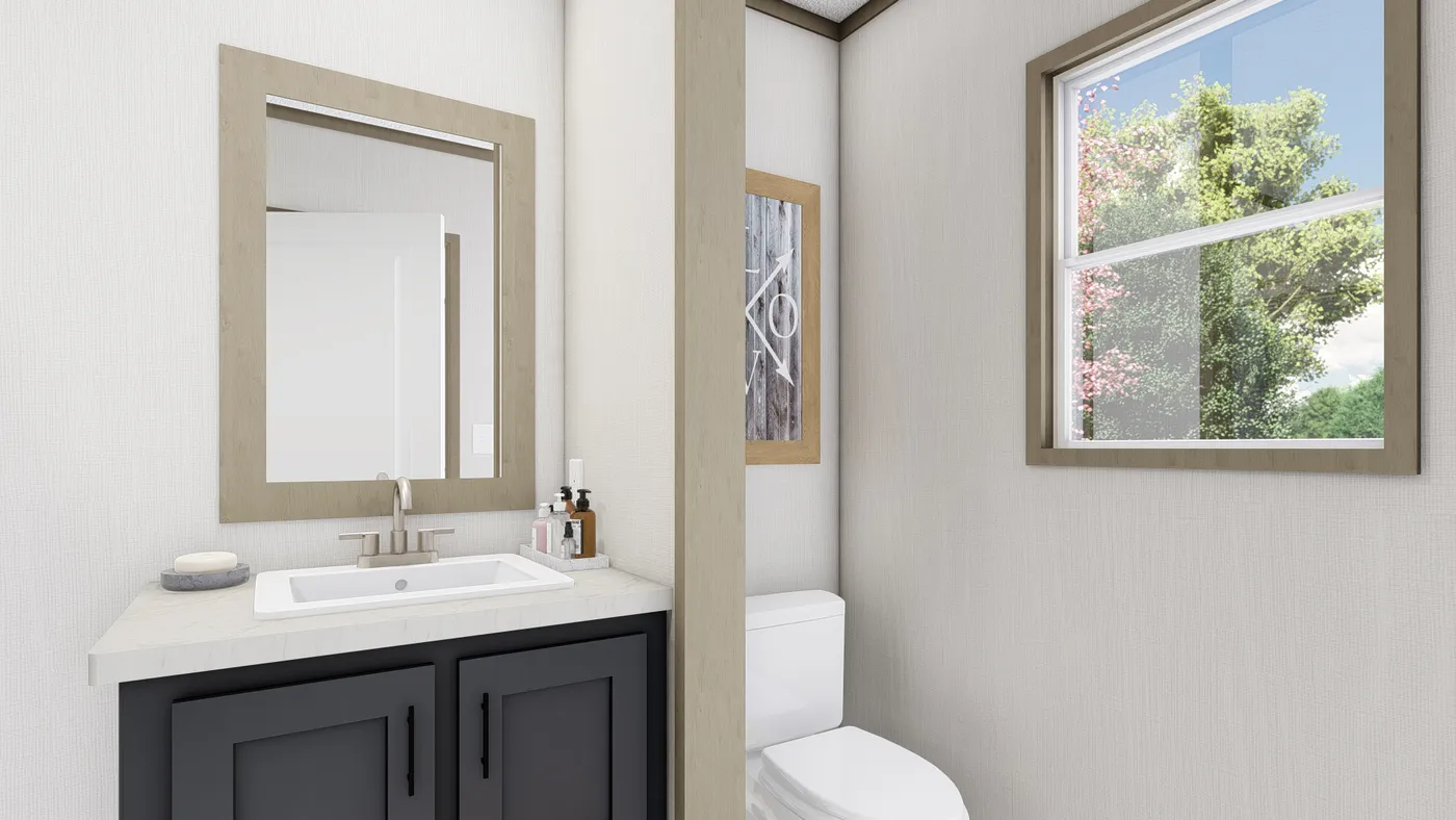 The LEWIS Primary Bathroom. This Manufactured Mobile Home features 2 bedrooms and 2 baths.