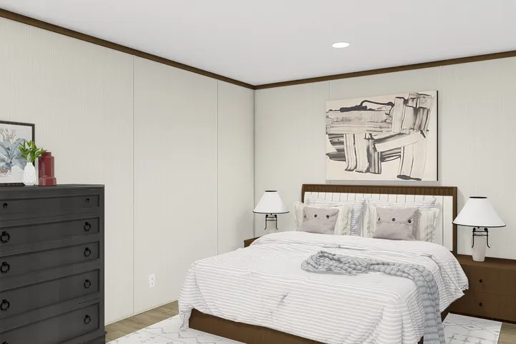 The BALANCE Primary Bedroom. This Manufactured Mobile Home features 3 bedrooms and 2 baths.