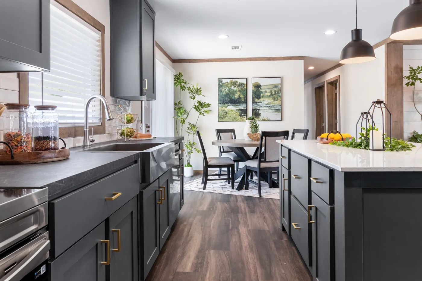 The FARM 4 FLEX Kitchen. This Manufactured Mobile Home features 4 bedrooms and 3 baths.