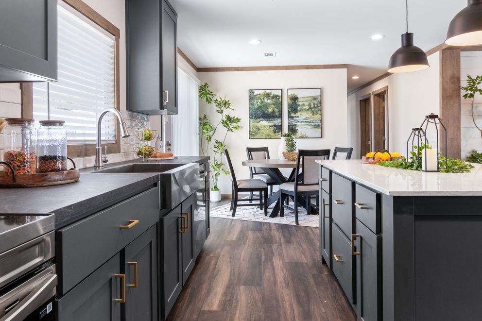 The FARM 4 FLEX Kitchen. This Manufactured Mobile Home features 4 bedrooms and 3 baths.