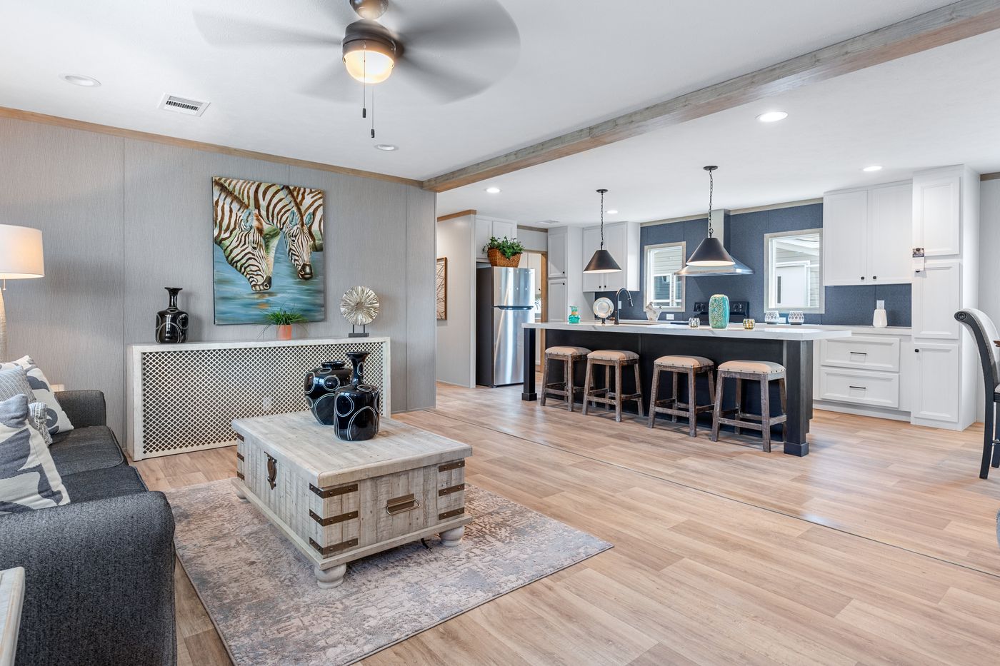 The ANATOLIA Living Room. This Manufactured Mobile Home features 3 bedrooms and 2 baths.