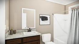 The THE BRYANT Guest Bathroom. This Manufactured Mobile Home features 4 bedrooms and 2 baths.