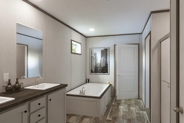 The ULTRA PRO JEWEL 3 BR 32X60 Primary Bathroom. This Manufactured Mobile Home features 3 bedrooms and 2 baths.