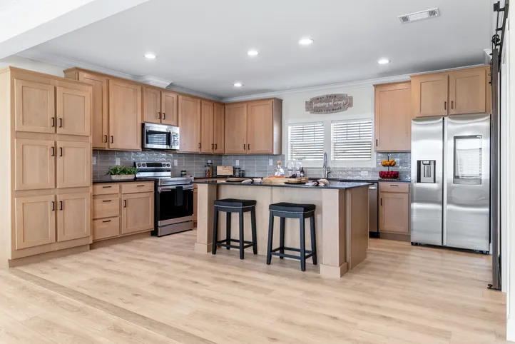 The THE DURANGO Kitchen. This Manufactured Mobile Home features 3 bedrooms and 2 baths.